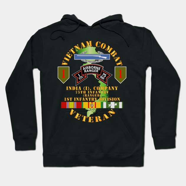 Vietnam Combat Vet - I Co 75th Infantry (Ranger) - 1st ID SSI Hoodie by twix123844